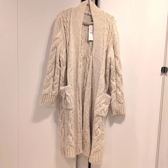 Zara chunky knit cardigan coat - Picture 9 of 12